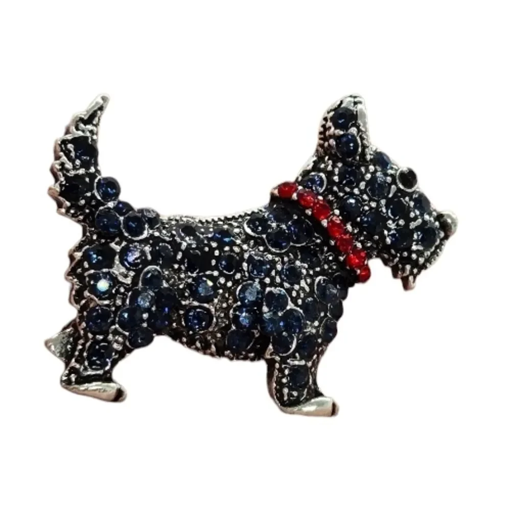 Westie Scottish Terrier Rhinestone Brooch Crystal Lapel Pin NWT Cute Scotty Dog